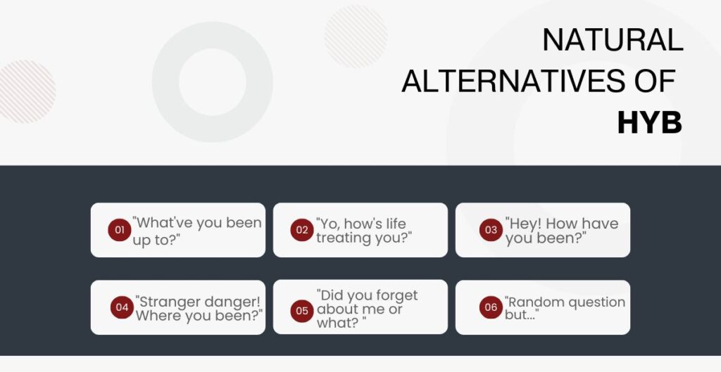 Natural Alternatives to replace HYB in text conversations