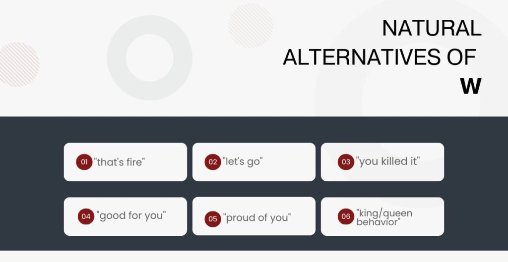 Natural Alternatives to replace W in text conversations